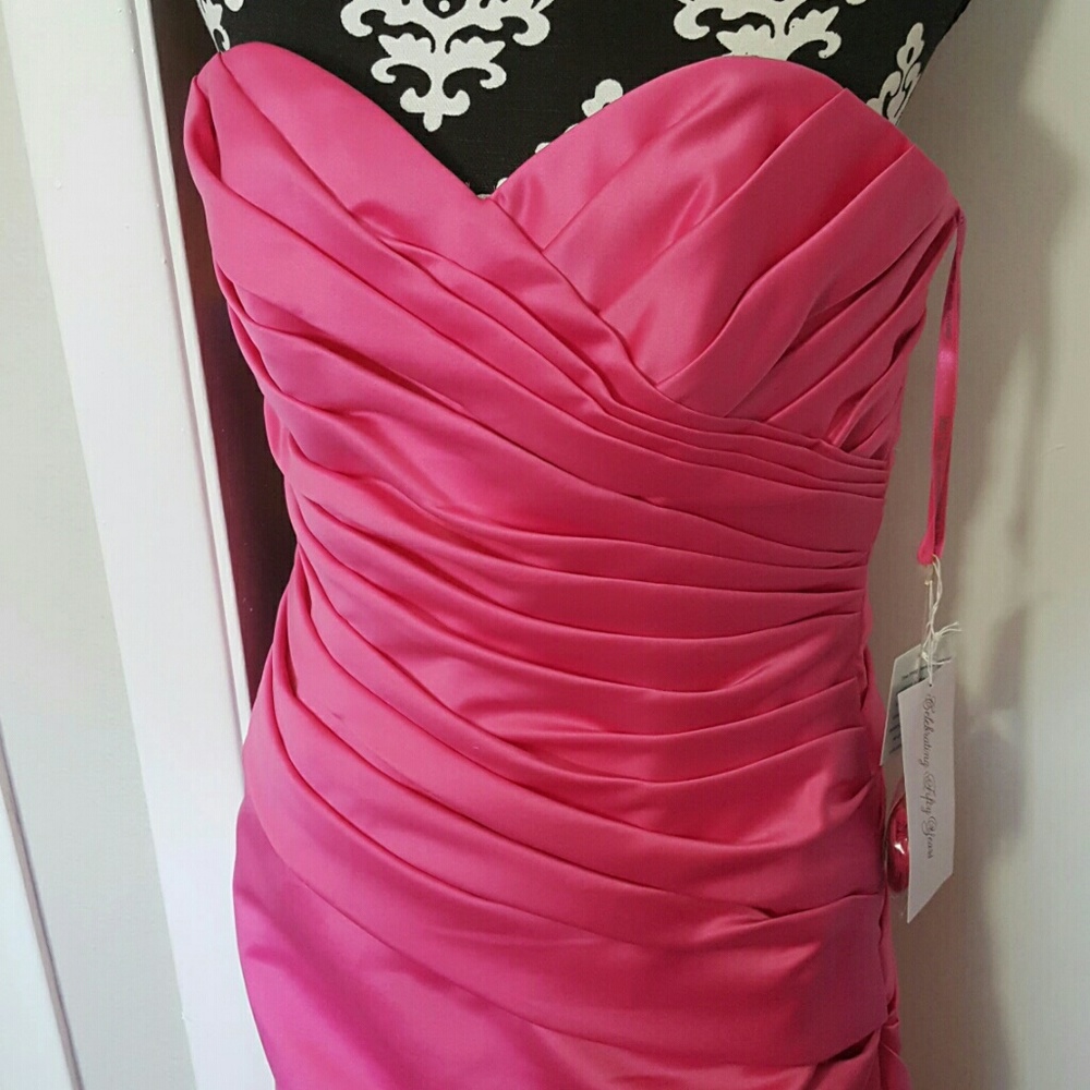 Long pink prom / bridesmaid dress